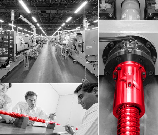 Collage of NSK products in black and white with red accents.