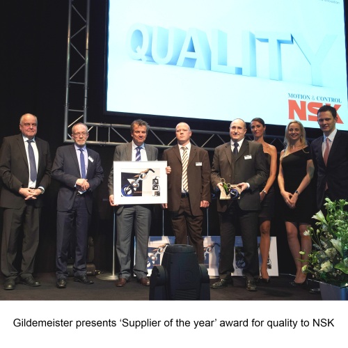 Gildemeister presents supplier of the year award for quality to NSK