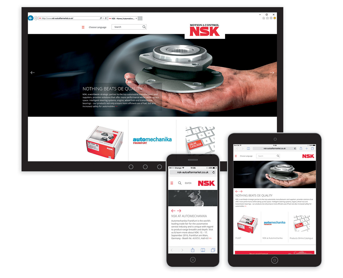 Witryna NSK dla niezależnego rynku części samochodowych (IAM)