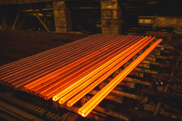 Walking beam at a steel plant 